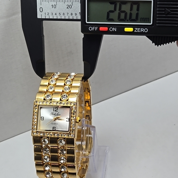 Womens Park Lane Gold Tone Watch Swarovski Crystal Bracelet New Battery Runs - Picture 5 of 9